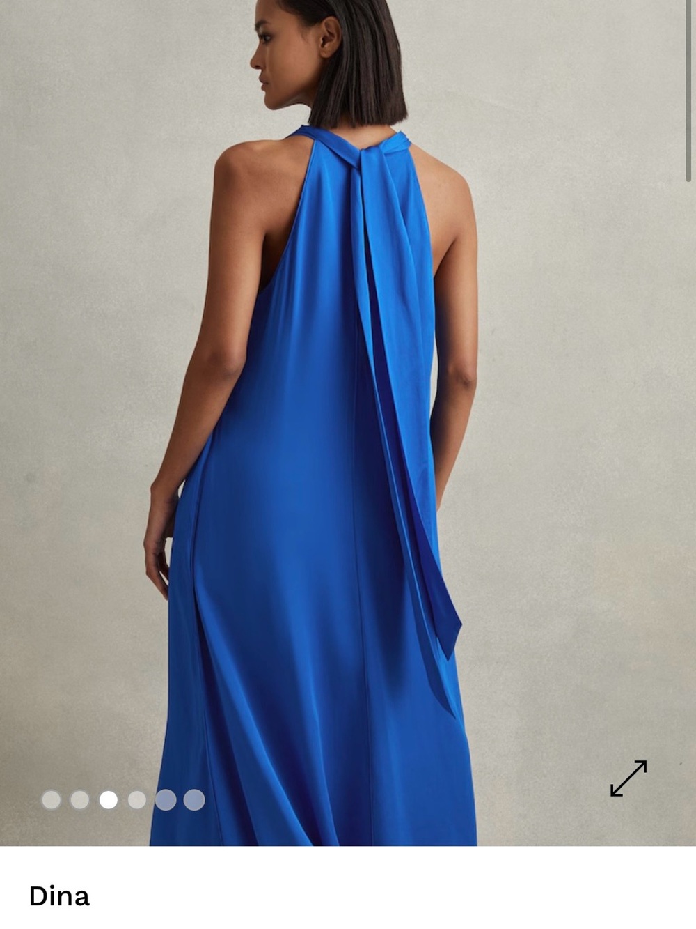 Reiss Royal Blue Sleeveless Silk Maxi Dress - Picture 2 of 4